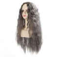 thumbnail image 1 of Long Curly Wavy Gray Wig, Synthetic Adjustable Breathable  Heat Resistant Long Wavy Grey Wig  for Daily, 1 of 7