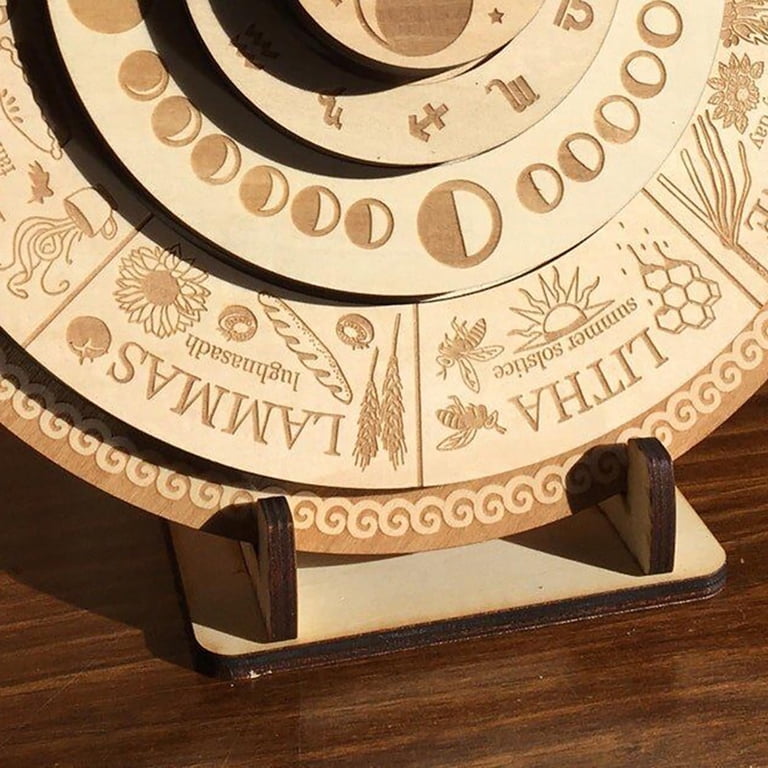 Jiyugala Desktop Decor Wheel of The Year Calendar Annual Wheel Wood Sign  12x12 Inch Sabbats Witch Sign Wiccan Holidays Calendar Christmas Altar  Celestial Sign Vintage Handmade - Walmart.com