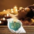 Christmas Gifts,Handmade Seashell Candle with Blue Wax, Star and Moon