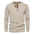 thumbnail image 4 of HUANBAI Corduroy Casual Slim Fit Long Sleeve T Shirt Solid Color Basic Top For Business Leisure And Daily Wear, 4 of 5