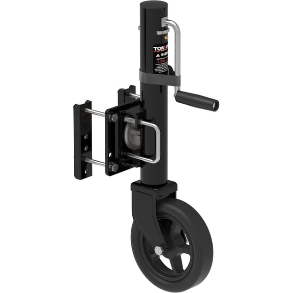 STORKING 8" Spoke Wheel Trailer Jack, 10" Vertical Movement, 1500 lbs, for RV, Boat, Trailer and More, Black