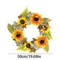 thumbnail image 3 of VINOIC Autumn Sunflower Wreath, Artificial Pumpkin and Fall Flowers for Thanksgiving Door Hanging Decor, 3 of 9