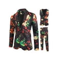 thumbnail image 1 of Kmbangi Men's 3D Pattern Christmas Set Button Coat + V-Neck Vest + Trousers, 1 of 9