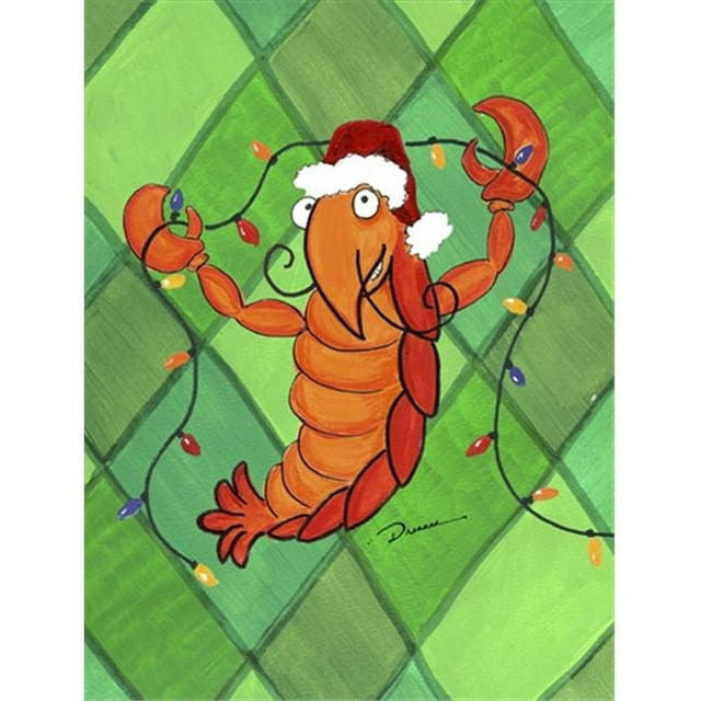 Carolines Treasures LD6162GF 11 x 15 in. Crawfish Christmas Lights Flag Garden Size