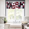 thumbnail image 3 of Bear Deer Buffalo Plaid Valance, Vintage Buffalo Plaid Patchwork Deer Bear Paw Mountain Pine Tree Cottage Style Window Curtain Valance for Bedroom Kitchen Living Room, One Panel 54x18in, 3 of 6