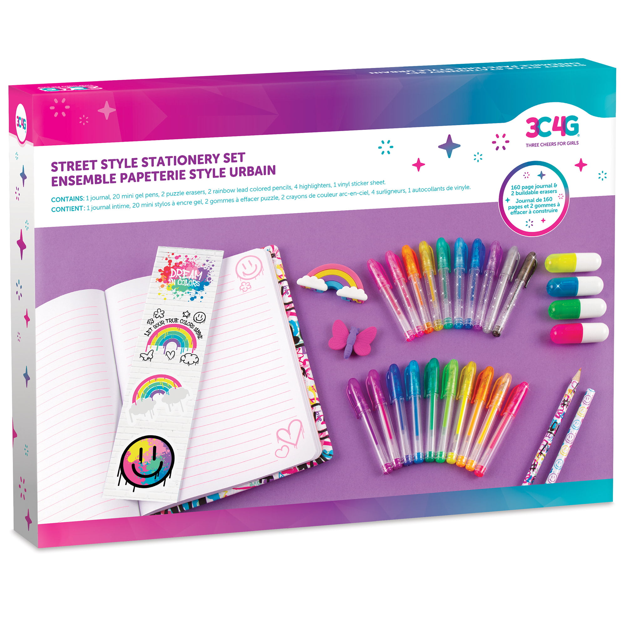 UNICORN & RAINBOWS 3pc Stationery Set for Girls Creative Gift for