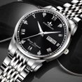 thumbnail image 1 of Reloj no mecánico para hombre, reloj para hombre, dorado, clásico, correa de acero fina, resistente al agua, luz nocturna, reloj de cuarzo para hombre, 1 of 6