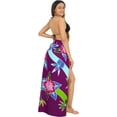 thumbnail image 4 of HAPPY BAY Women's Summer Beachwear Sarong Bikini Wraps Swim Cover up Skirt Wrap Bathing suit Swimwear Swimsuit Beach Coverups for Women One Size Purple, Leaves, 4 of 5