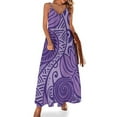 thumbnail image 1 of Robe Hawaïenne Sans Manches design Nuances de Fruits de Pain Violet Robes Décontractées Robe d'Été pour Femmes Robe d'Anniversaire, 1 of 4