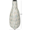 thumbnail image 3 of DecMode 21" Handmade Mosaic Inspired White Mother of Pearl Vase with Pastel Blue and Pink Accents, 3 of 11