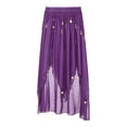 thumbnail image 5 of Kaerm Women's Bell Dance Chiffon Skirt with Coin Tribal Folk Dance Swing Dress Belly Dancewear Purple One Size, 5 of 7