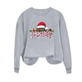 thumbnail image 5 of HOMBOM Gray Sweatshirts for Women Merry Holiday Christmas Xmas Hoodless Winter Graphic Adults Sweatshirt, 5 of 6