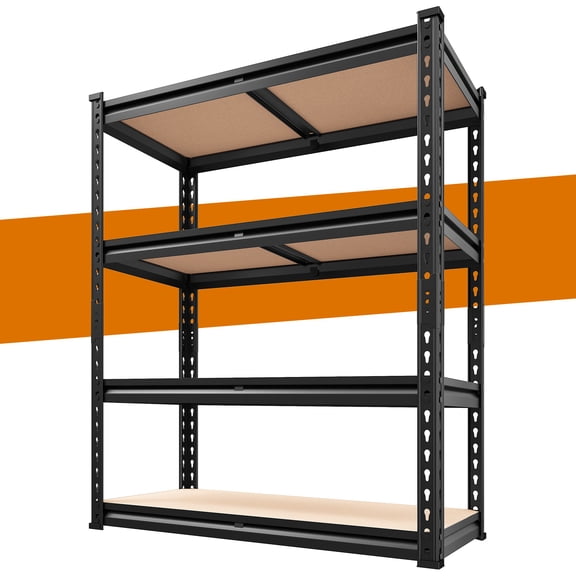 39.5"W 4-Tier Storage Shelves Adjustable Metal Shelves Load 1700LBS Garage Shelves for Warehouse Pantry, 39.5"W x 19.8"D x 60"H, Black