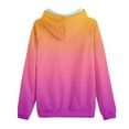thumbnail image 3 of YUGYXL Womens Casual Long Sleeve Hoodies Trendy Gradient Color Lightweight Hooded Pullover Sweatshirt with Pocket Orange S, 3 of 4