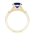 thumbnail image 3 of Rosec Jewels Certified Lab Grown Blue Sapphire Engagement Ring - 8 mm - AAAA Grade Blue Sapphire Diamond Ring - with Jewelry Box, 14K Yellow Gold, US 9.50, 3 of 9