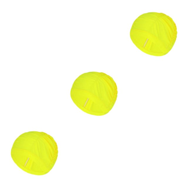 ZheElen Lightweight And Adjustable Stay Comfortable In Women'sSwimming Cap Waterproof Fabric Bathing Cap yellow 3Set
