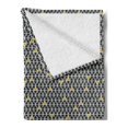thumbnail image 2 of Geometric Soft Flannel Fleece Throw Blanket, Simplistic Rhombus Background with Diamond and Triangular Shapes, Cozy Plush for Indoor and Outdoor Use, 50" x 70", Black White and Yellow, by Ambesonne, 2 of 5