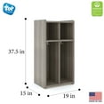 thumbnail image 3 of Tot Mate 2-Section Wall Locker Cubby Storage with Hooks, Wood Elm Gray 19"W x 15"D x 37 1/2"H RTA, 3 of 5