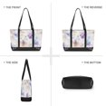 thumbnail image 6 of FORMRS Canvas Laptop Tote Bag for Women with 15.6" Computer Compartments Shoulder Handbag, Purple Flower Pattern, 6 of 7