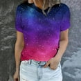 thumbnail image 4 of Penkiiy Galaxy Printed Shirt , Women's Print Graphic T Shirt Short Sleeve Summer T-Shirt Novelty Casual Tee XL Multicolor, 4 of 6