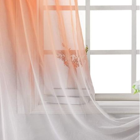 Shtuuyinggfaux Linen Sheer Curtains 42, Light Peach Sheer Curtains