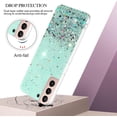 thumbnail image 3 of Compatible with Samsung Galaxy S21 FE 5g Case Clear Glitter Silicone, Phone Case for Samsung S21 FE Case Glitter Sparkle Pink Shockproof Thin Cover (Green), 3 of 7