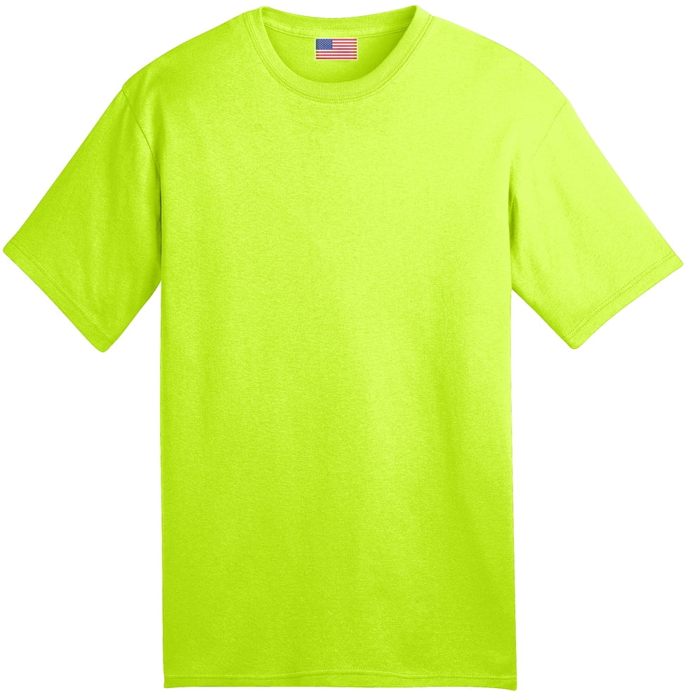 Men's High Visibility Neon T-shirt Made in USA, Safety Large - Walmart.com