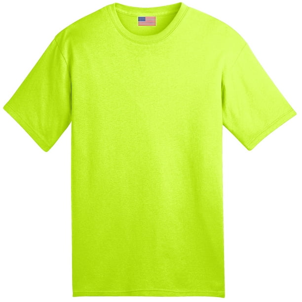 Men's High Visibility Neon T-shirt - Made in USA, Safety Green, 3XL