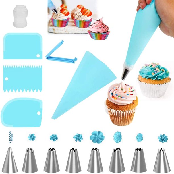 YOUYIKE Piping Nozzles for Piping Bags, 14 Piece Cake Decorating Tool