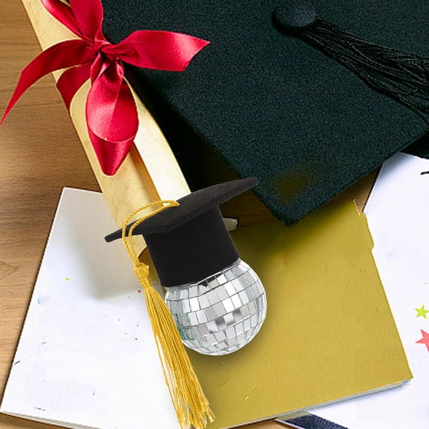 Fiudx Bola de Borlas de Graduación, Decoración con Espejo Brillante, Centro de Mesa Llamativo, Creador de Ambiente Festivo, Punto Culminante de Fiesta de Graduación, Celebración de Graduación Univers