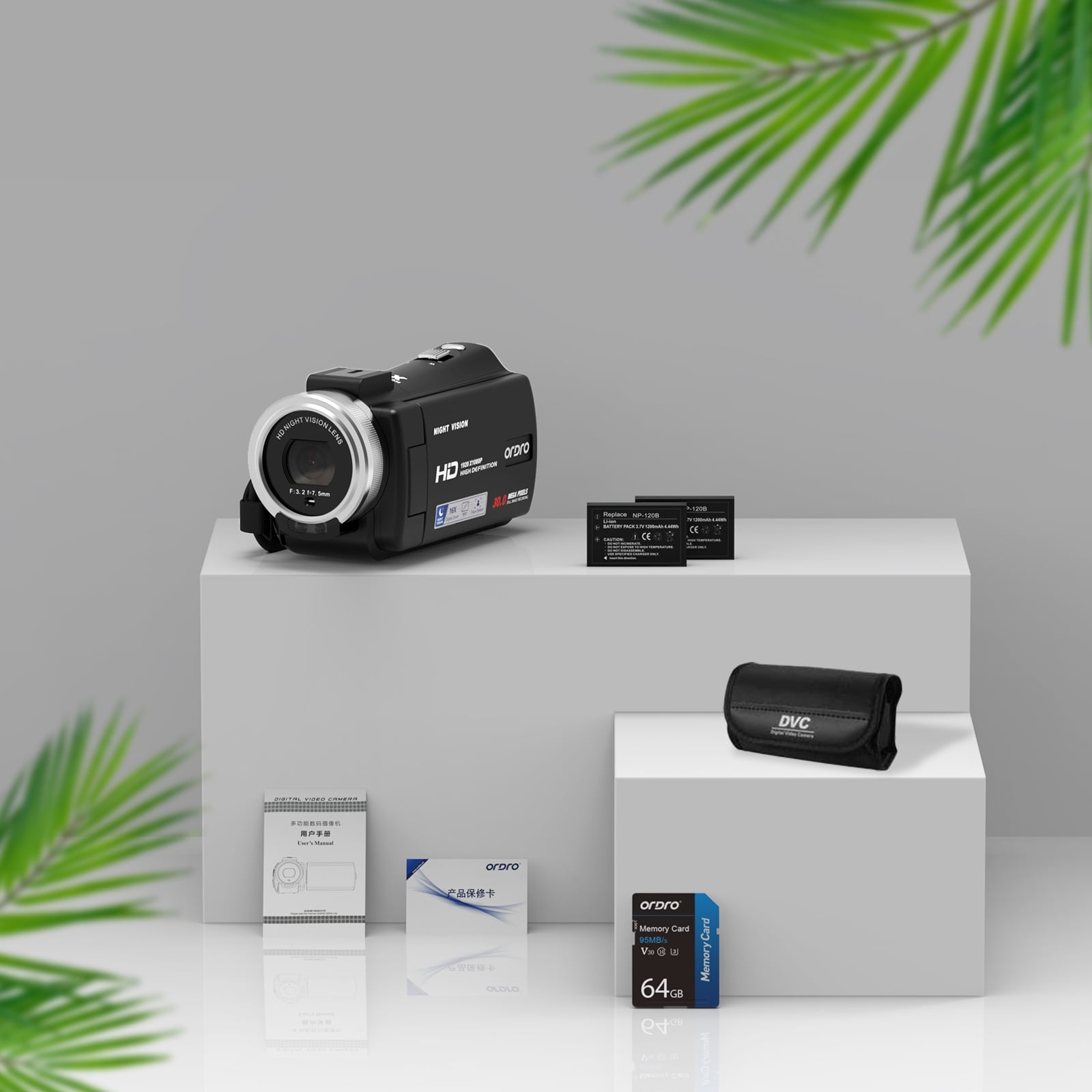 ORDRO Camcorders HDV-V12 1080P Video Camera Infrared Night Vision