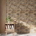 thumbnail image 3 of VEELIKE Brown Brick Wallpaper 15.7''x118'' 3D Brick Stone Stick on Paper Peel and Stick Faux Brick Wallpaper Self Adhesive Waterproof Brick Contact Paper for Wall Kitchen Backsplash Cabinets, 3 of 10
