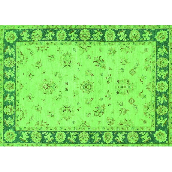 Ahgly Company Indoor Rectangle Oriental Green Traditional Area Rugs, 2' x 3'