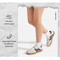 thumbnail image 6 of LUCKY STEP Retro Fashion Hook and Loop Sneakers Classic Slip on Casual Shoes,Beige&Black,Womens, 6 of 10