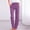 Purple plus size lounge pants with pockets a1, variant on Cagogo Women Plus Size Straight Leg Elastic Waist Lounge Pants with Pockets Solid Casual Long Trousers for Work Beach Travel Walking, Orange S