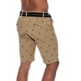 thumbnail image 2 of 9 Crowns Men's Flat Front Flamingo Palm Stretch Belted Casual Shorts (32, Khaki/Black), 2 of 2