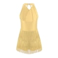 thumbnail image 2 of Ocealan Robe de Danse Latine Jazz pour Filles Enfants Costume de Danse Tango Rumba Samba Brillant Justaucorps à Franges Jaune 14, 2 of 5