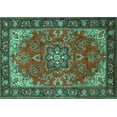 thumbnail image 1 of Ahgly Company Indoor Rectangle Medallion Turquoise Blue Traditional Area Rugs, 2' x 4', 1 of 4