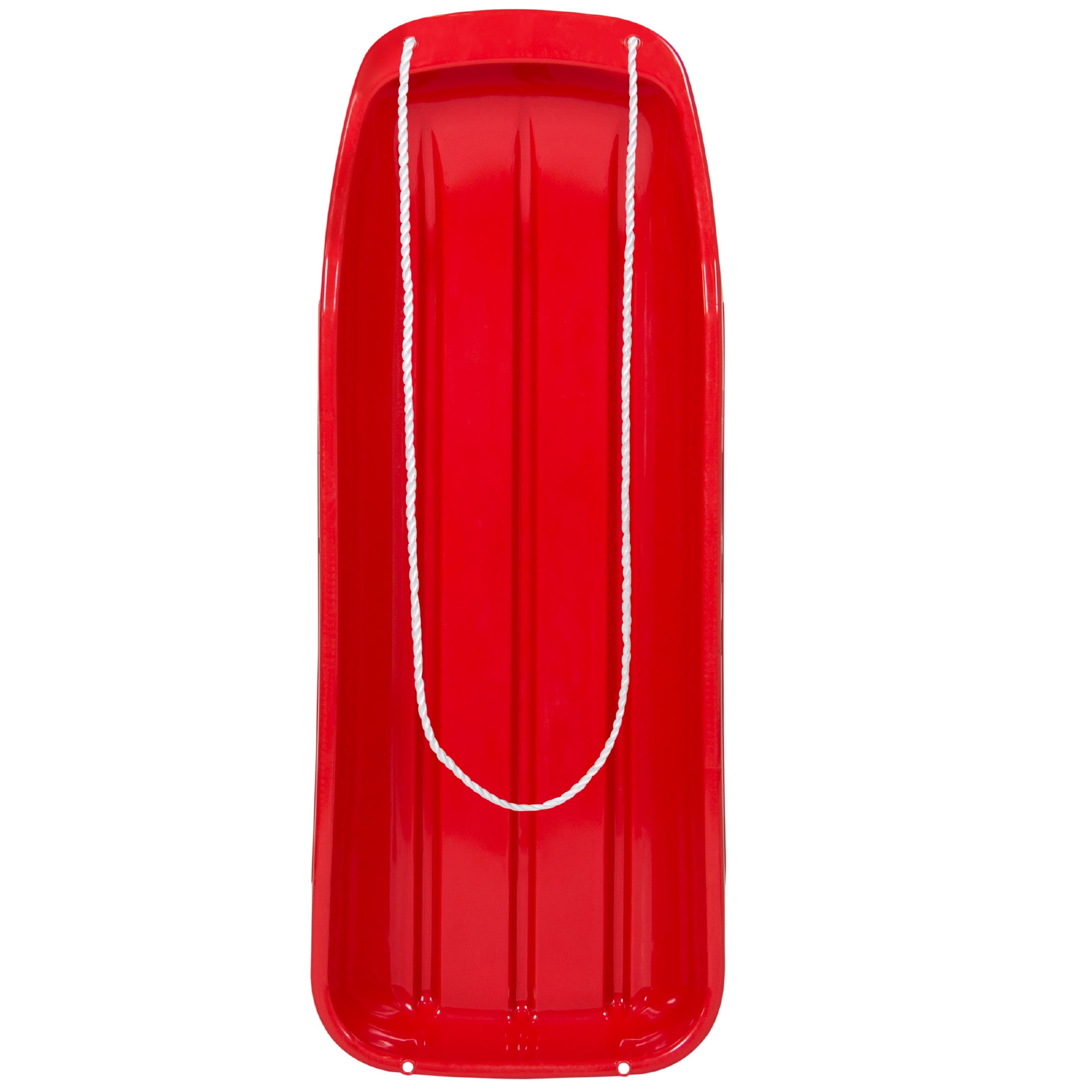 Best Choice Products 48in Kids Outdoor Plastic Sport Toboggan Winter Snow Sled Board Toy w/ Pull Rope - Red
