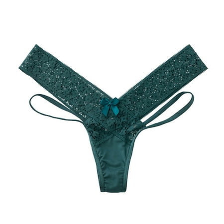 

Ruhiku GW Women s Lace Thong Lingerie Cutout Panties T Back Low Waist Solid Panties