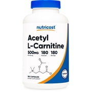 Nutricost Acetyl L-Carnitine 500mg, 180 Capsules - Non-GMO & Gluten Free Supplement