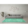 thumbnail image 3 of Ahgly Company Indoor Rectangle Persian Turquoise Blue Traditional Area Rugs, 4' x 6', 3 of 4