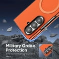 thumbnail image 6 of ELEHOLD Magnetic Case for Samsung Galaxy Z Fold 3, Carbon Fiber Texture Shockproof Case, Military Drop Protection Slim Fit Cover,Orange, 6 of 7