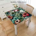 thumbnail image 2 of COMIO Hibiscus Beautiful Flowers Summer Colorful Hawaiian Tropical Plants Palm Leaf with Elastic Edge Square Tablecloth White, 2 of 7