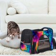 thumbnail image 7 of Tie Dye Sherpa Fabric Dog Carrier Bag with 900D Oxford Cloth Base and Nylon Webbing - 17x10x11.8 in, 43x26x30 cm, 7 of 7