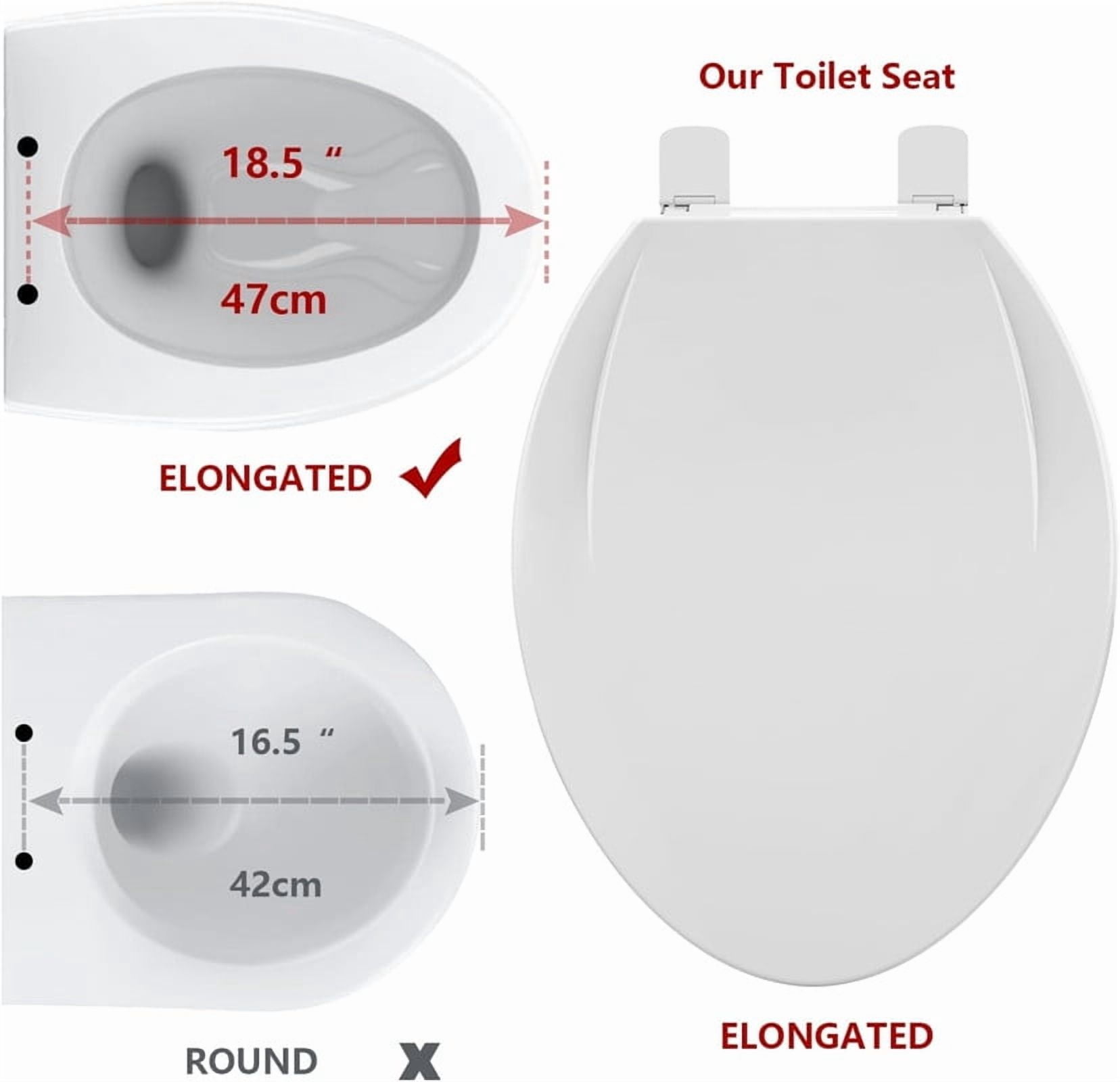 Towallmark Toilet Seat Elongated, Soft Close Heavy Duty Toilet Lid With Toddler Seat, Universal Fit Easy Installation, Replacement Toilet Seat With Slow Close