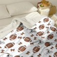 thumbnail image 3 of Football Helmet Brown Pattern Soft Sherpa Fleece Throw Blanket, Warm Cozy Plush Blanket for Sofa Bed Couch, All Season, 40"x50", 3 of 5
