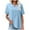 Light Blue 1, variant on UAMVSH Women's Embroidered Blouse Cotton Linen Short Sleeve Boho Tunic Tops Casual V Neck Loose T-Shirt