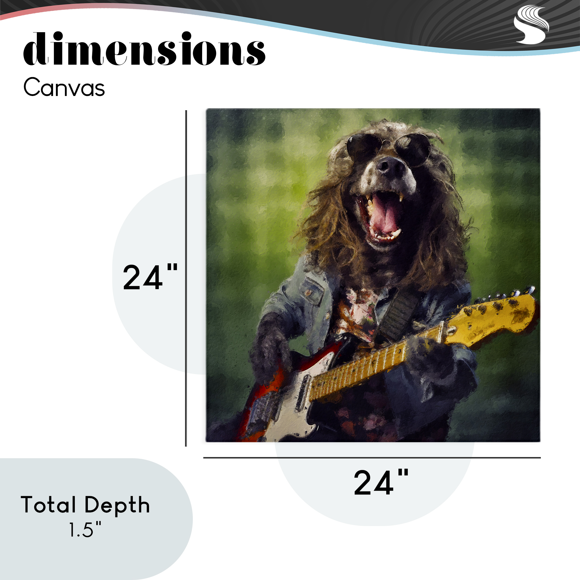 Musician Mutt Halen Canvas Wall Art, design by Sean Parnell
