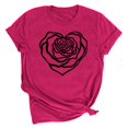 thumbnail image 2 of Meichang T-Shirt de la Saint-Valentin pour Femmes Manches Courtes Mignon Cœurs Graphiques Col Rond Mode Décontractée Hauts Blouse, 2 of 4